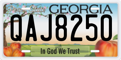 GA license plate QAJ8250