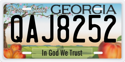GA license plate QAJ8252