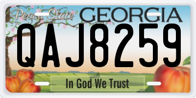 GA license plate QAJ8259