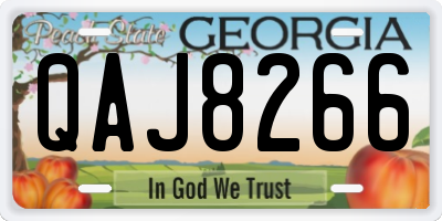 GA license plate QAJ8266