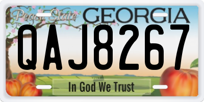 GA license plate QAJ8267