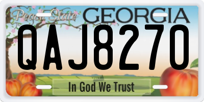 GA license plate QAJ8270