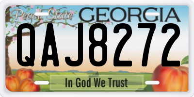 GA license plate QAJ8272