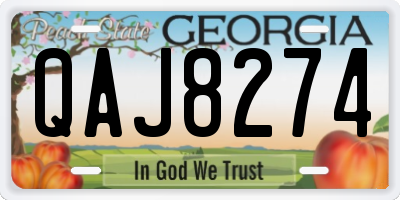 GA license plate QAJ8274