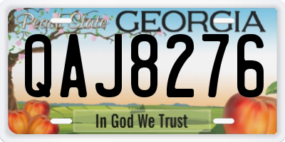 GA license plate QAJ8276