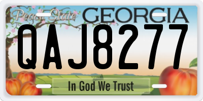 GA license plate QAJ8277