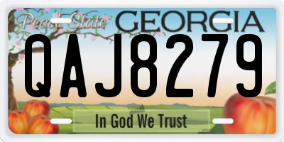 GA license plate QAJ8279