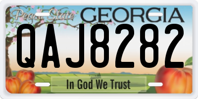 GA license plate QAJ8282