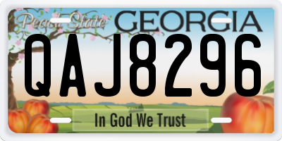 GA license plate QAJ8296
