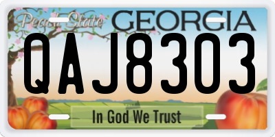 GA license plate QAJ8303