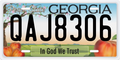 GA license plate QAJ8306