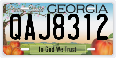 GA license plate QAJ8312