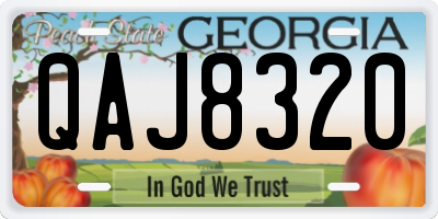 GA license plate QAJ8320