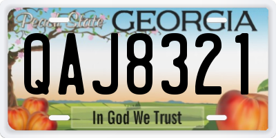 GA license plate QAJ8321
