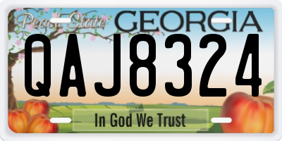 GA license plate QAJ8324