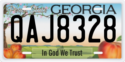 GA license plate QAJ8328