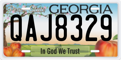 GA license plate QAJ8329