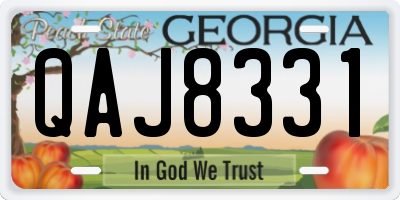 GA license plate QAJ8331