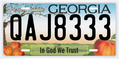 GA license plate QAJ8333