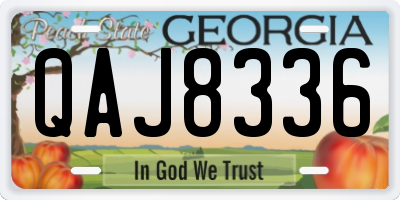 GA license plate QAJ8336