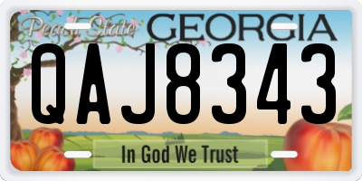 GA license plate QAJ8343