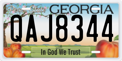 GA license plate QAJ8344