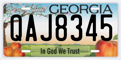 GA license plate QAJ8345
