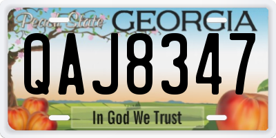 GA license plate QAJ8347