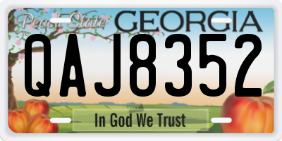 GA license plate QAJ8352