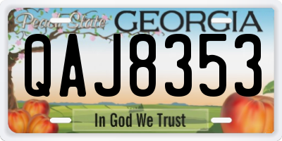 GA license plate QAJ8353