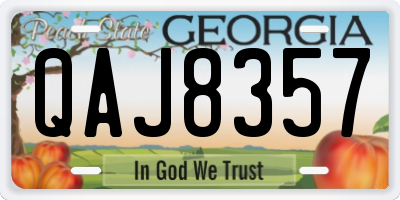 GA license plate QAJ8357