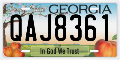 GA license plate QAJ8361