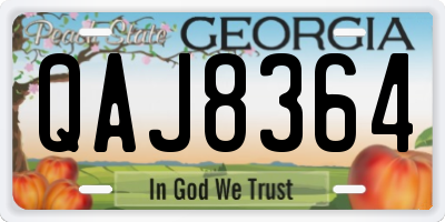 GA license plate QAJ8364