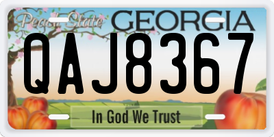 GA license plate QAJ8367