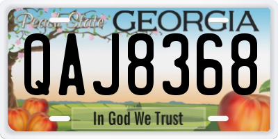 GA license plate QAJ8368