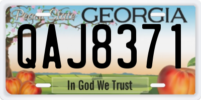 GA license plate QAJ8371