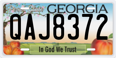 GA license plate QAJ8372