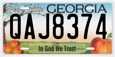 GA license plate QAJ8374