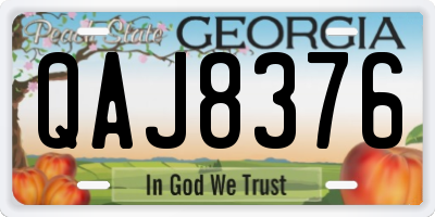GA license plate QAJ8376