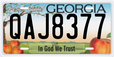 GA license plate QAJ8377