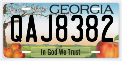 GA license plate QAJ8382