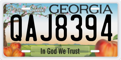 GA license plate QAJ8394