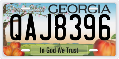 GA license plate QAJ8396