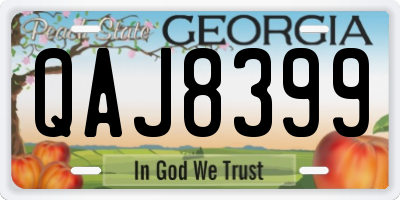 GA license plate QAJ8399