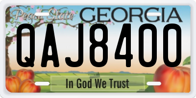 GA license plate QAJ8400