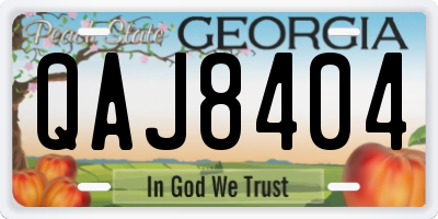 GA license plate QAJ8404