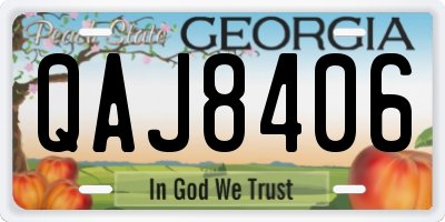 GA license plate QAJ8406