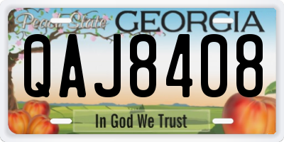 GA license plate QAJ8408