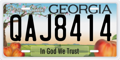 GA license plate QAJ8414