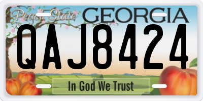 GA license plate QAJ8424